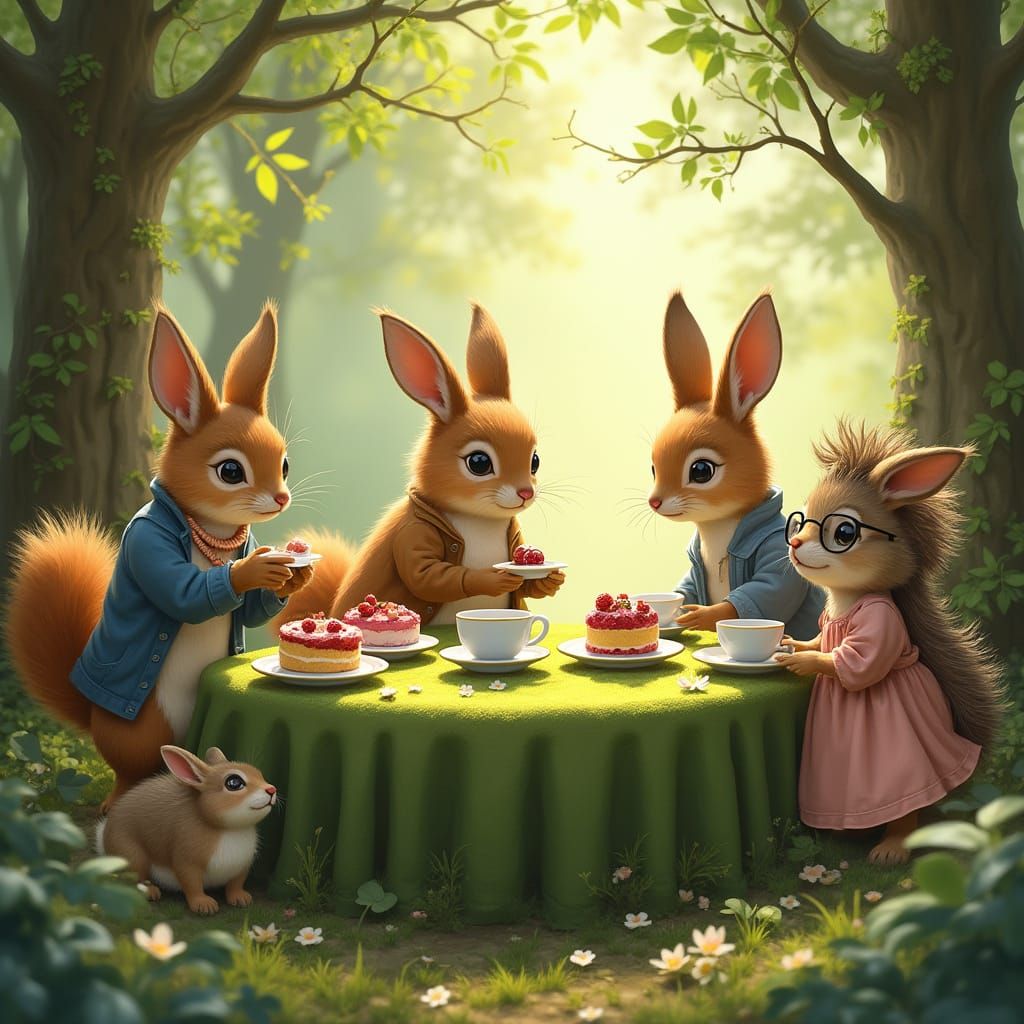 Whimsical Animal Tea Party in Hidden Grove