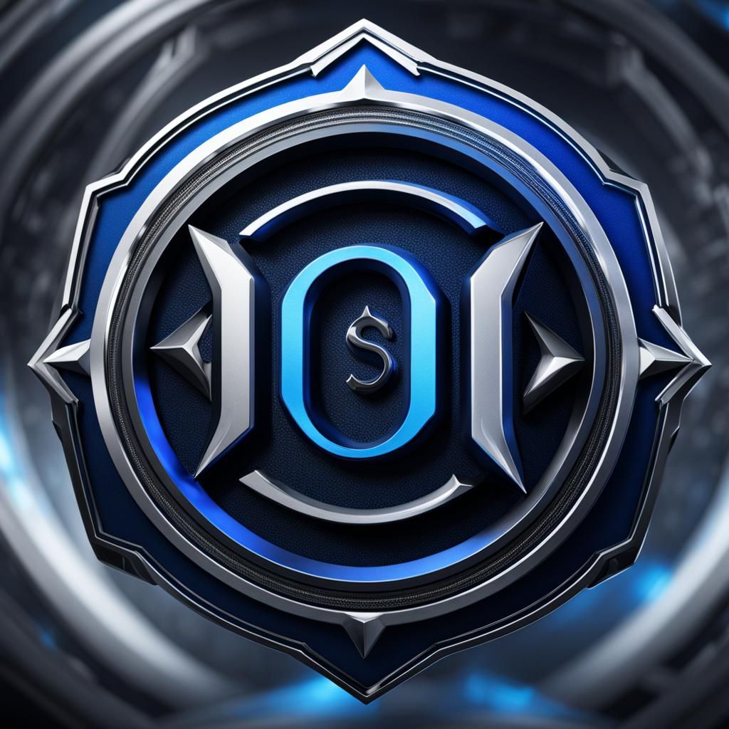 Metallic Blue and Silver Esports Logo with O and S