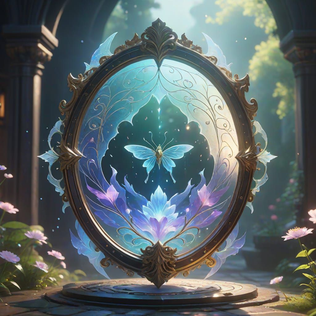 Ethereal Fairy Shield in Vibrant, Iridescent Mist