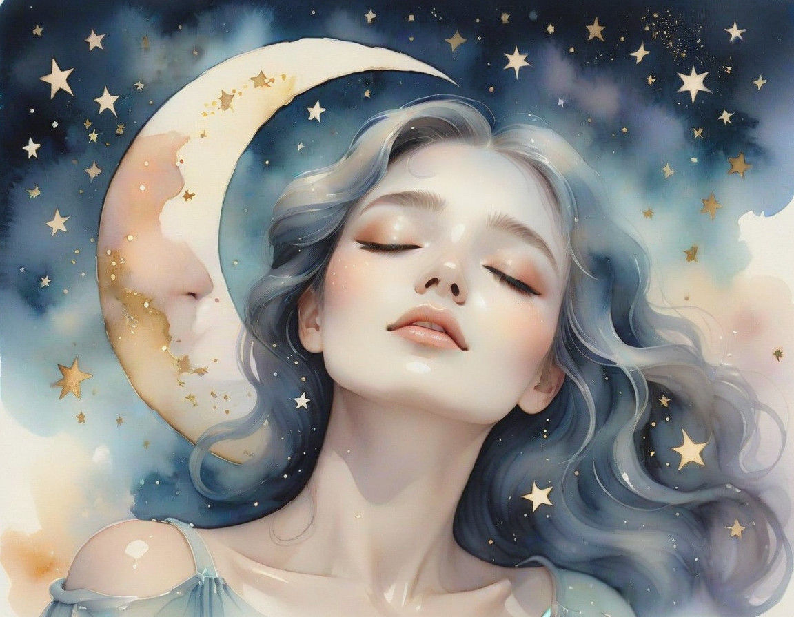 Luminous Moonlit Portrait in Pastel Pink