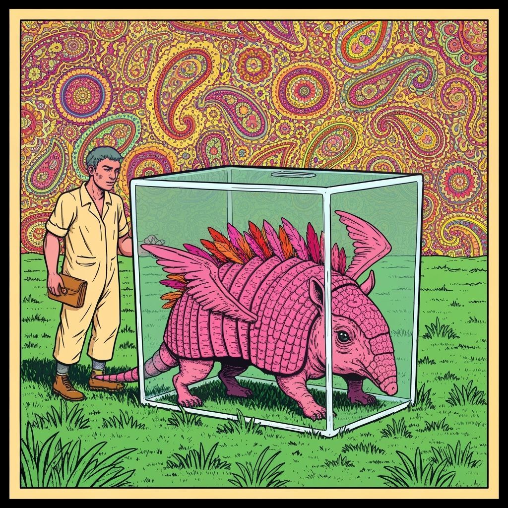 Psychedelic Alien Encounter in Dayglo Poster Art