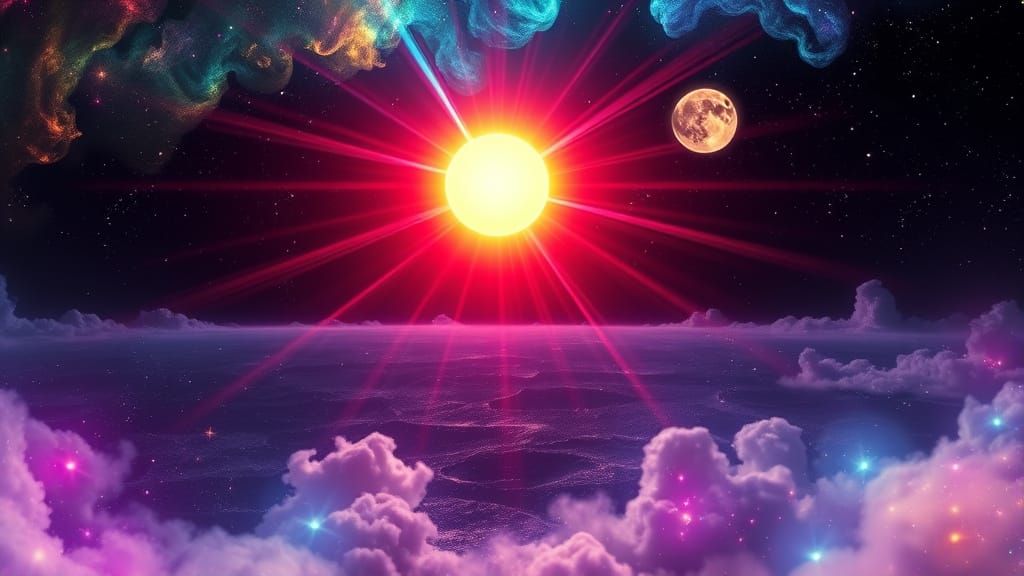 Surreal Cosmic Dreamscape Radiates Vibrant Energy