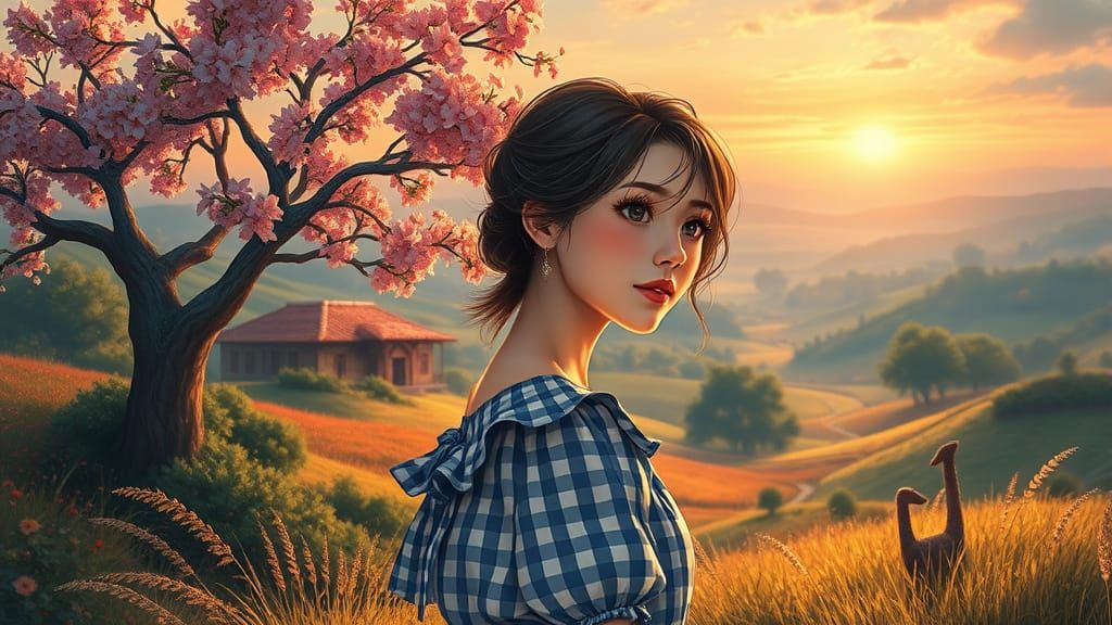 Surreal Ghibli-Inspired Lady Embarks on Whimsical Countrysid...