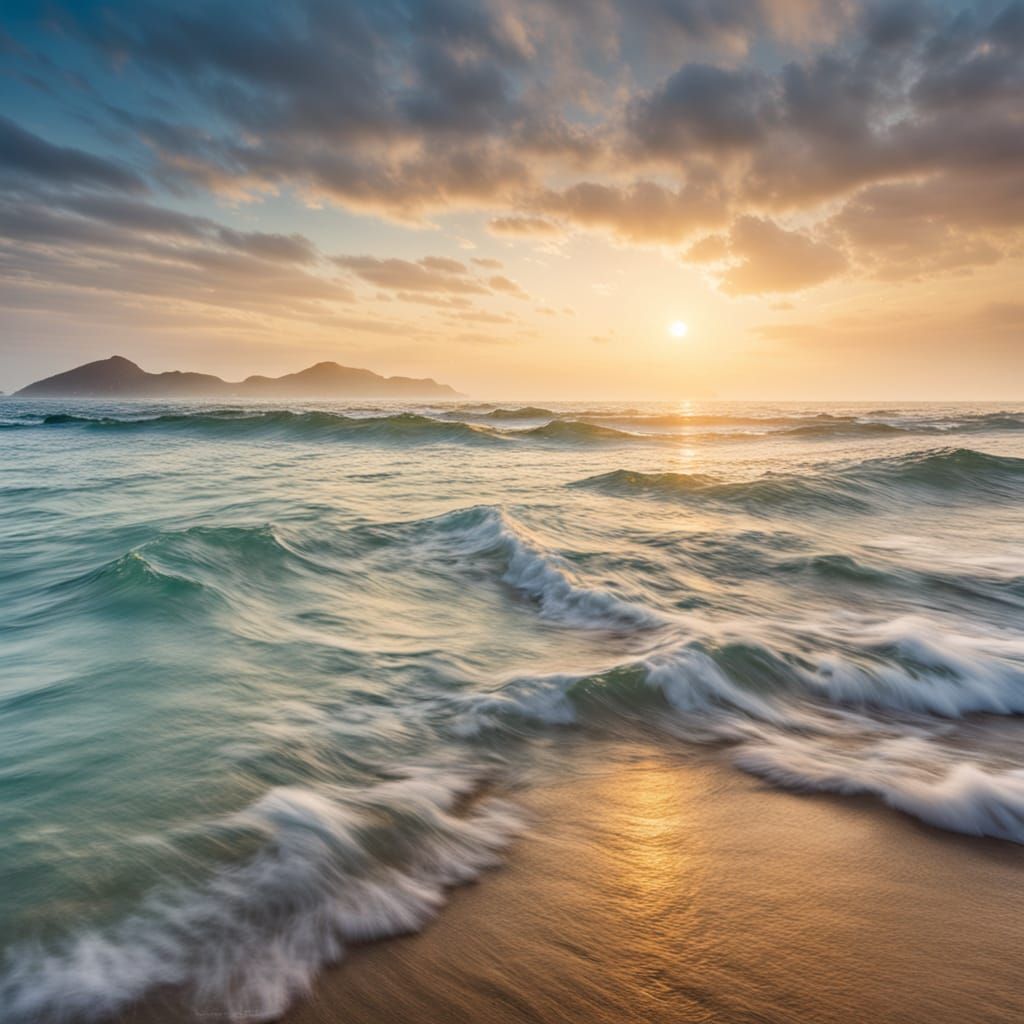 Vast Blue Ocean Seascape in National Geographic Style