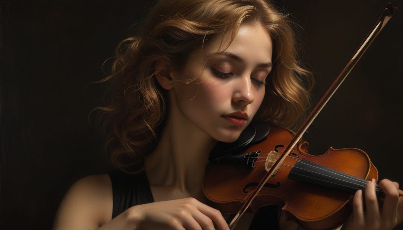 Serene Musician in Golden Light