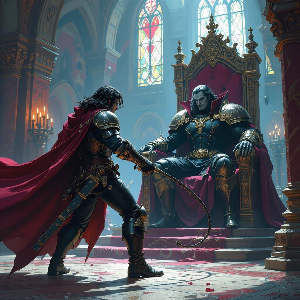 Belmont Confronts Dracula in Ominous Throne Room