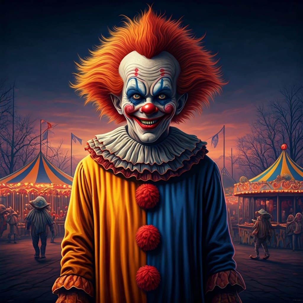 Killer Klowns Invade Carnival in Gothic Psychedelic Style