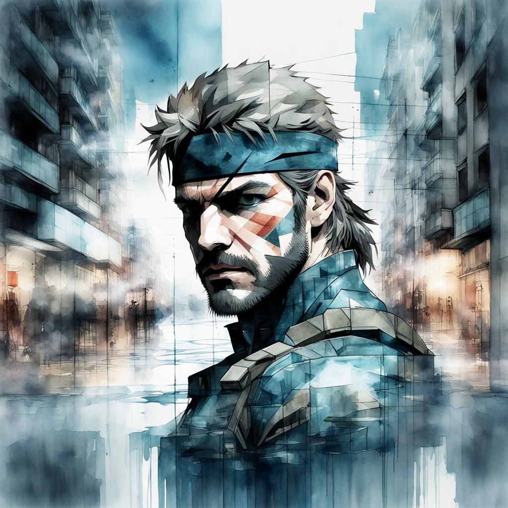 Cardboard Commando: A Digital Watercolor Masterpiece