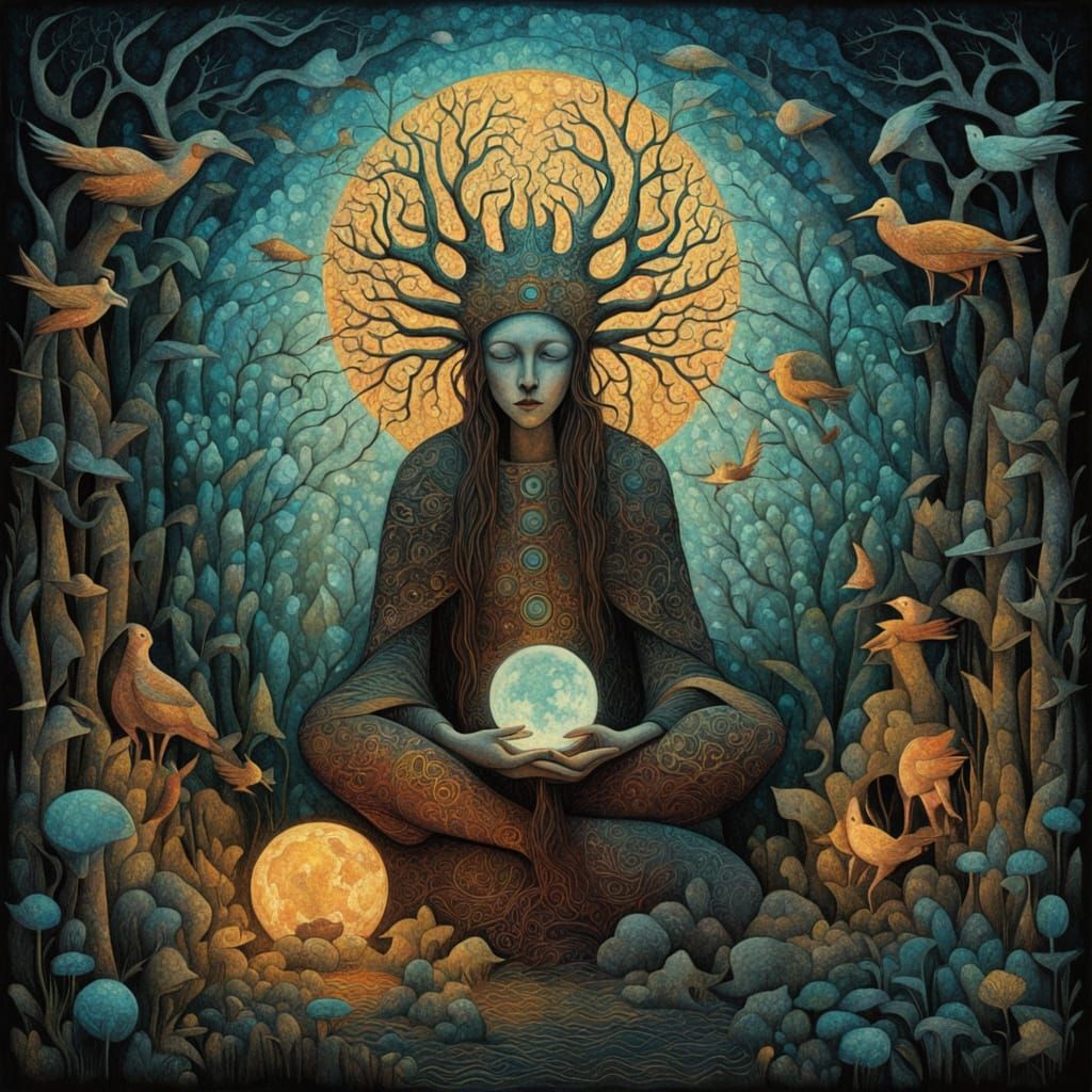 Surrealist Shaman Reassembles Shattered Melodies in Vibrant,...