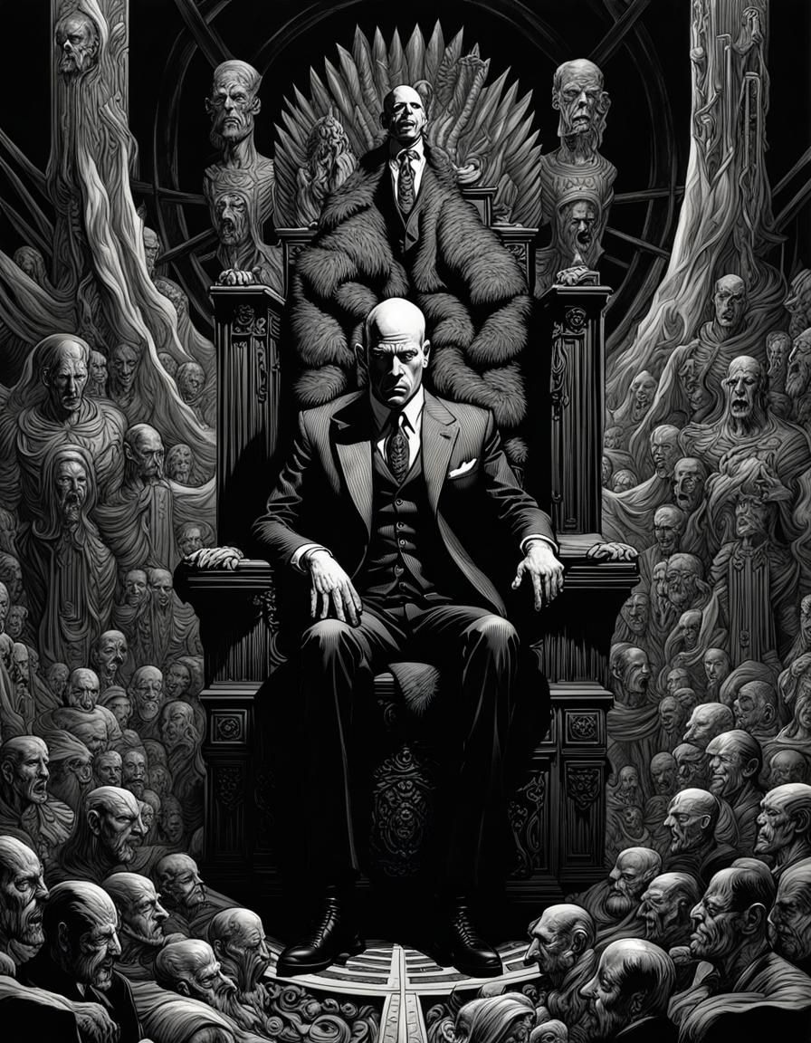 Lex Luthor Screaming: Expressionist Dark Throne Portrait