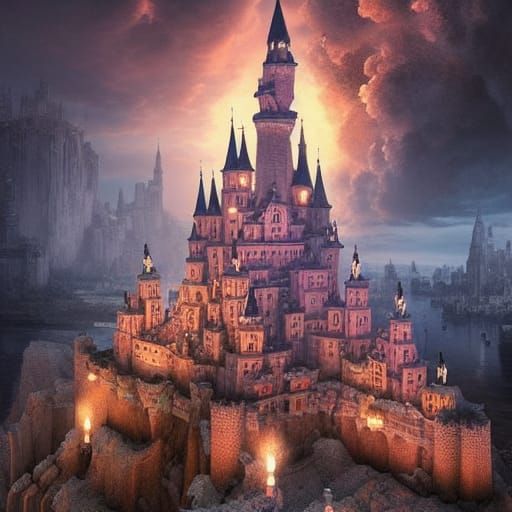 Melting Candle Castle: A Cinematic Digital Painting