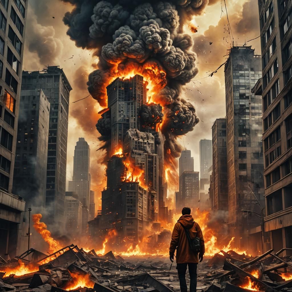 Apocalyptic Explosion Engulfs City in Digital Art