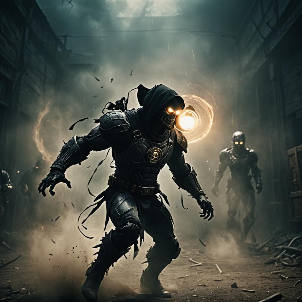 Black Lantern Rushes into Battle: Cinematic Film Still