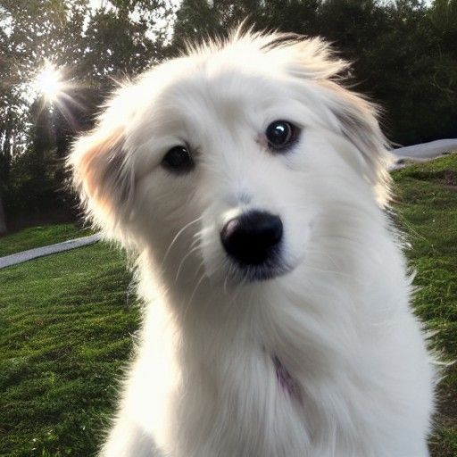 Dog in Heavenly Sunshine Among Clouds