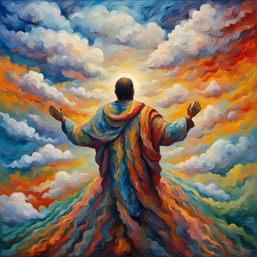 Cloud Deity in Expressionist Impasto Style