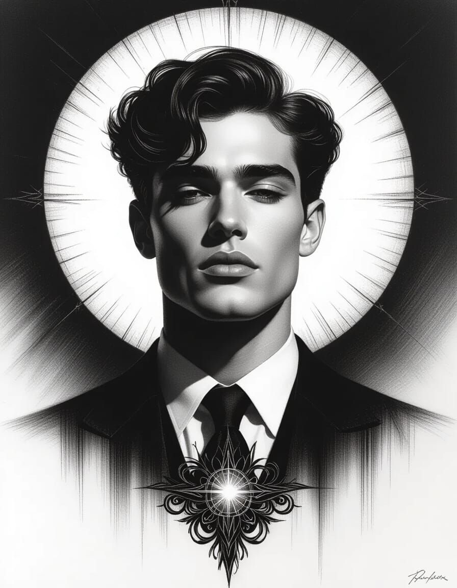 Mysterious Portrait of a Gay Man in Black and White