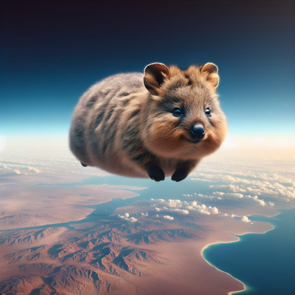 Quokka peacefully floats over Western Asia