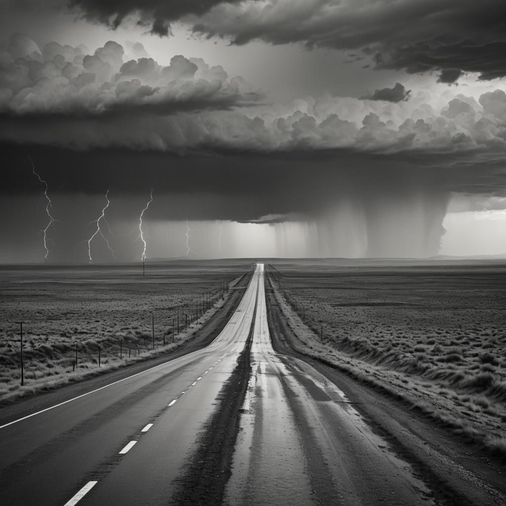 Apocalyptic Highway: Black and White Photography