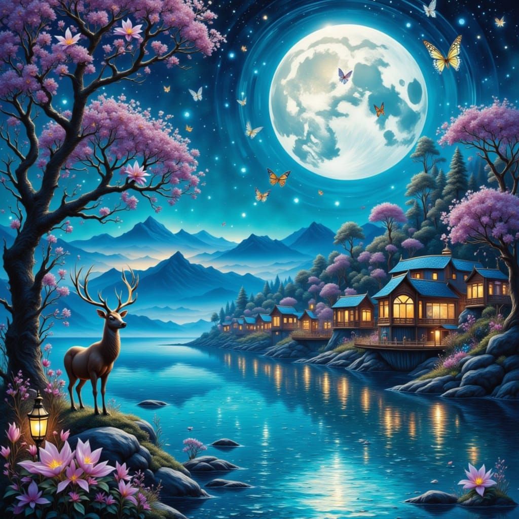 Serenity of the Shoreline under the Moonlight