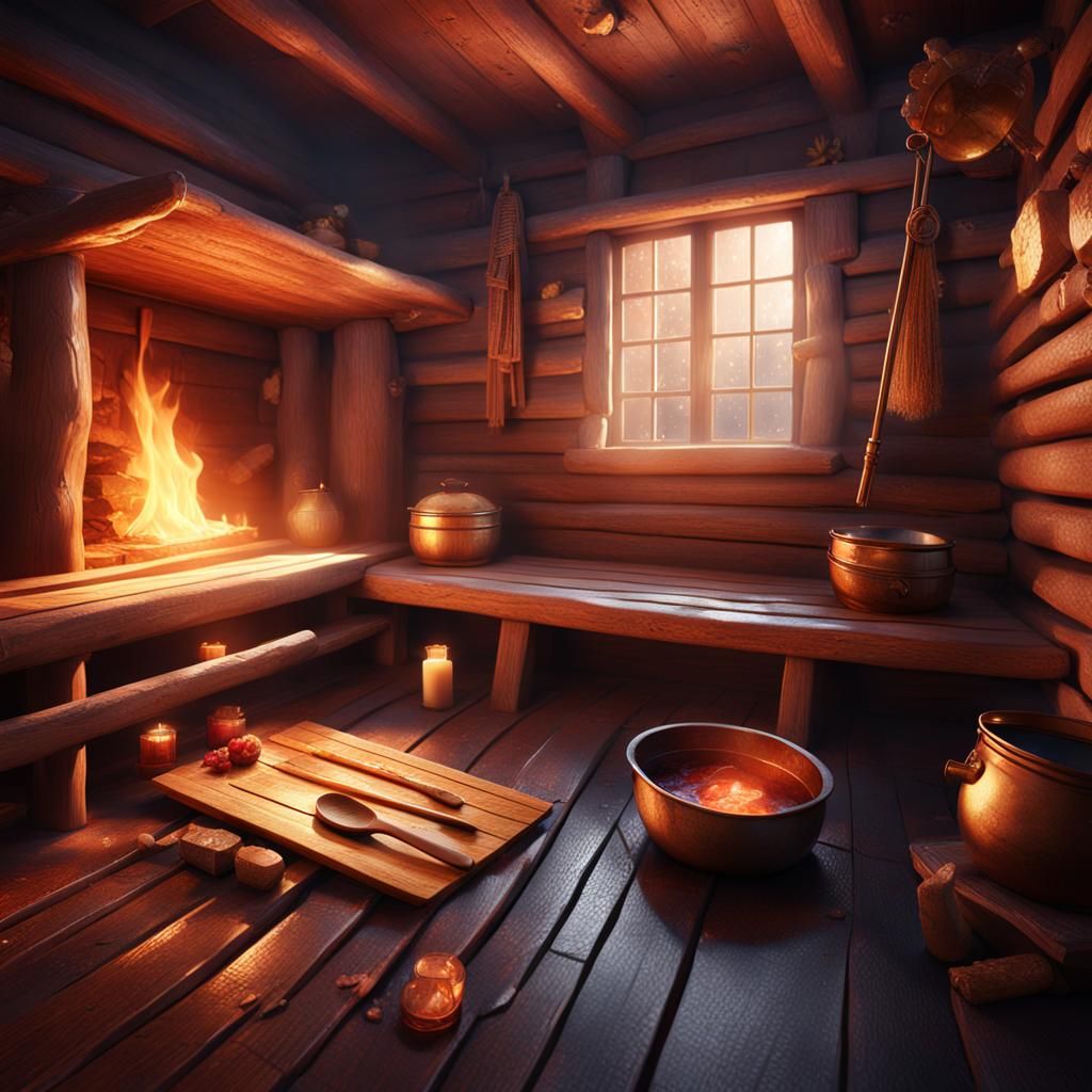 Magic Spellbook in Steamy Finnish Sauna