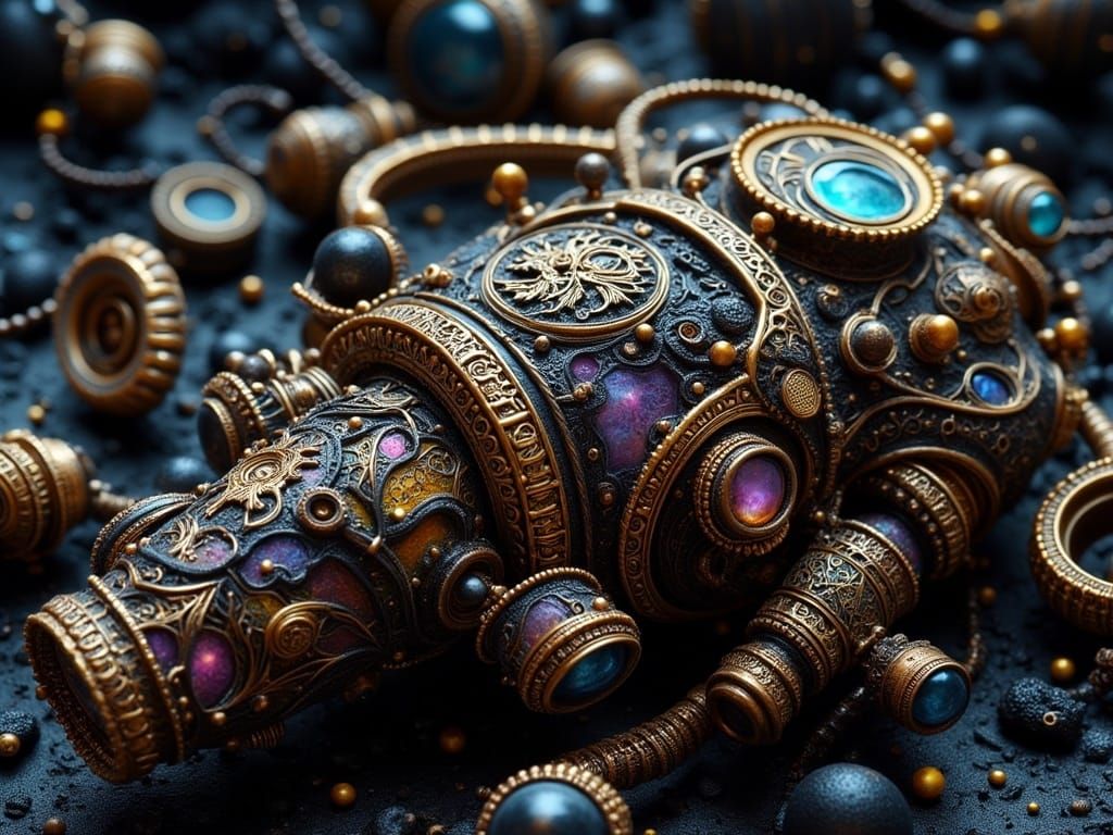 Steampunk Boho High-End Stroller with Dramatic Lighting