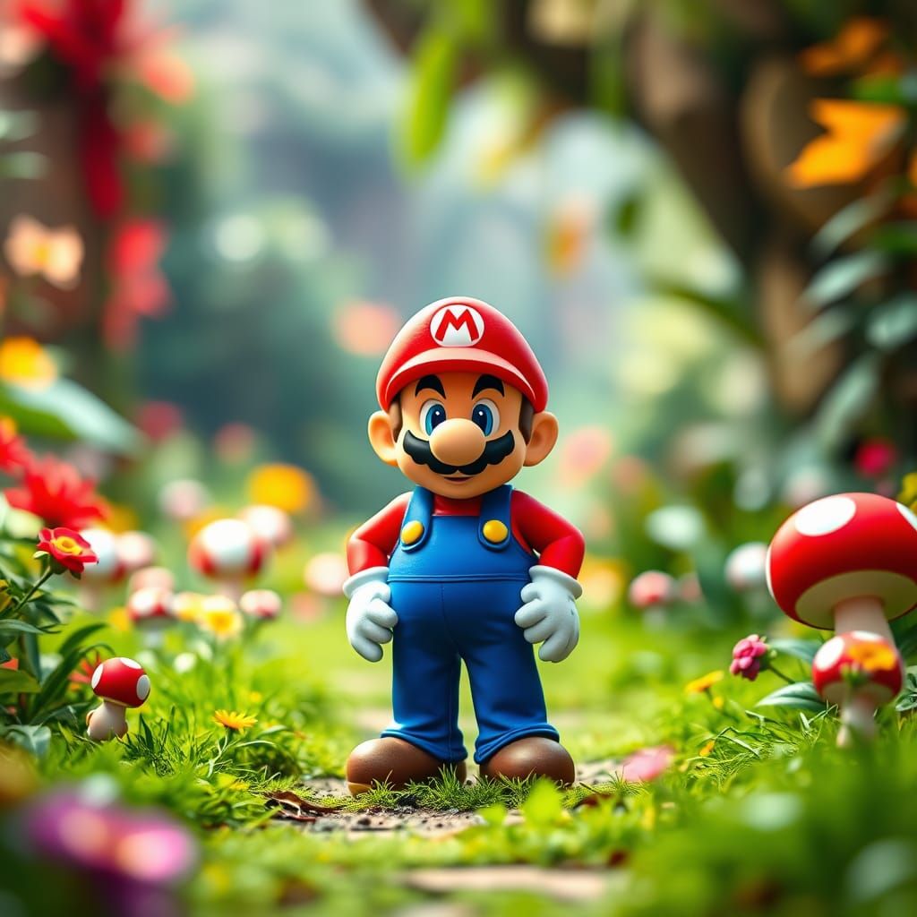 Mario in Super Mario Odyssey: High-Contrast Photography