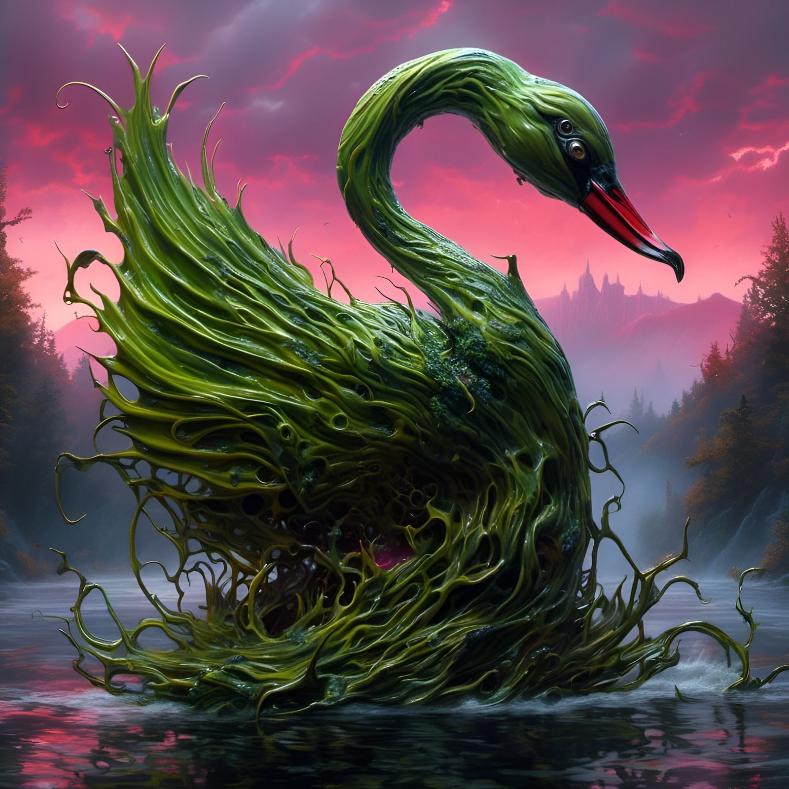 Candle Wax Swan on the Hudson River