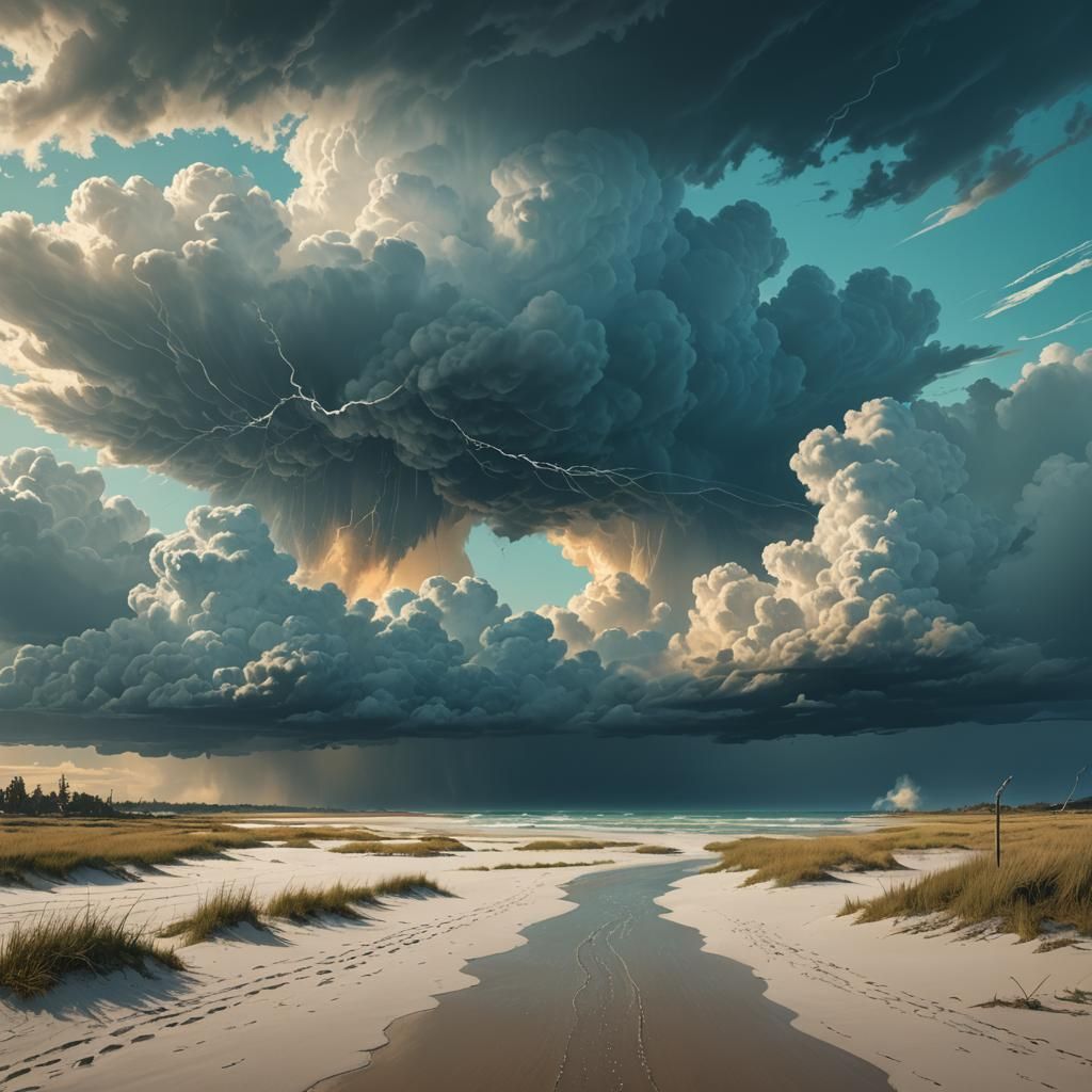 French Beach Landscape in Hyper-Realistic Style