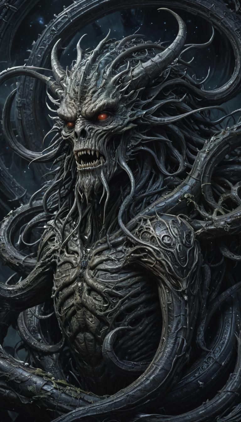 Zhal'gorath Asleep in Void, Dark Fantasy Concept