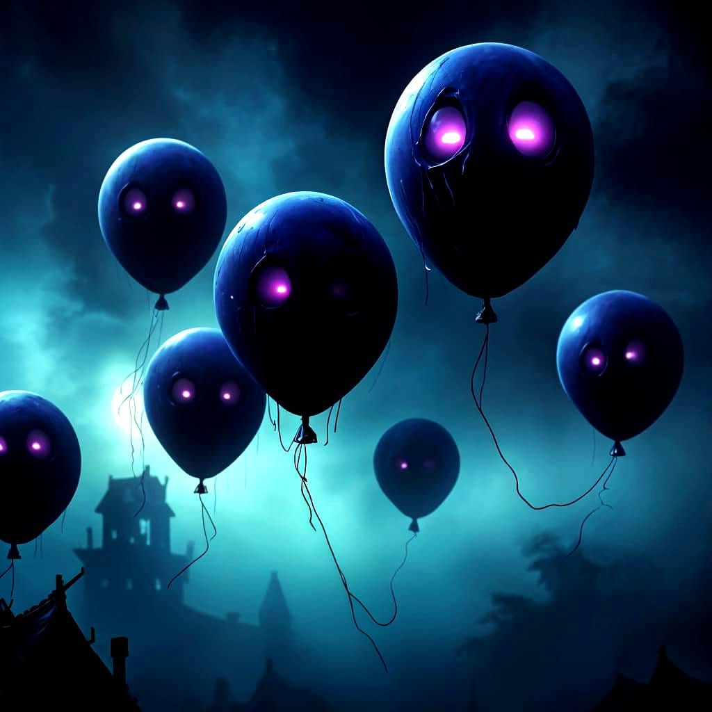 Menacing Balloons Creep Through Night Sky