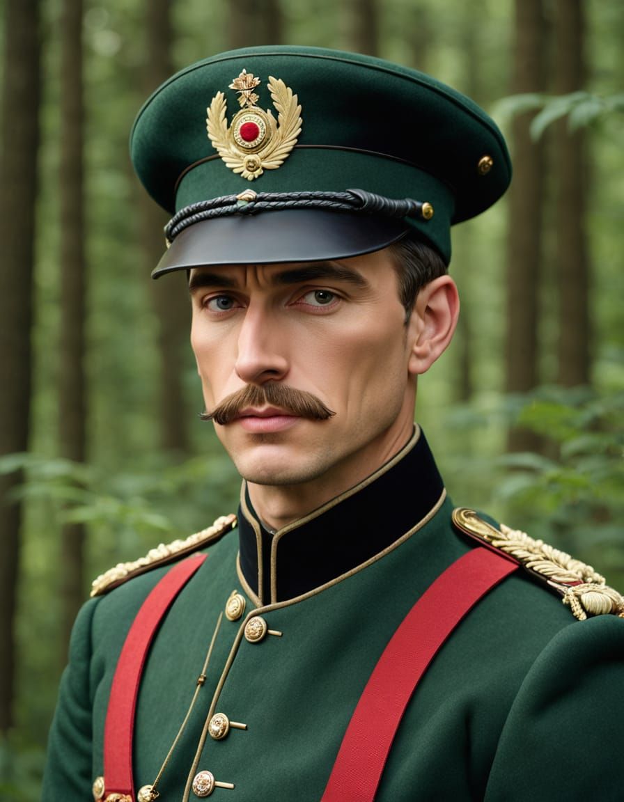 Portrait of a Military Man in Kepi Hat