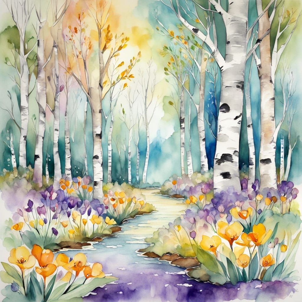 Impressionist Spring Flowers in Watercolour Alcohol Ink