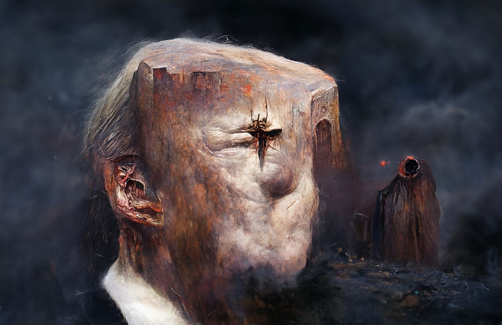 Donald Trump as Antichrist in Dystopian Surrealism