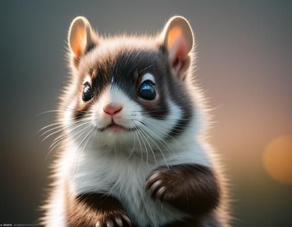 Cute Kitten Panda Squirrel Hybrid: Photorealistic Photograph...