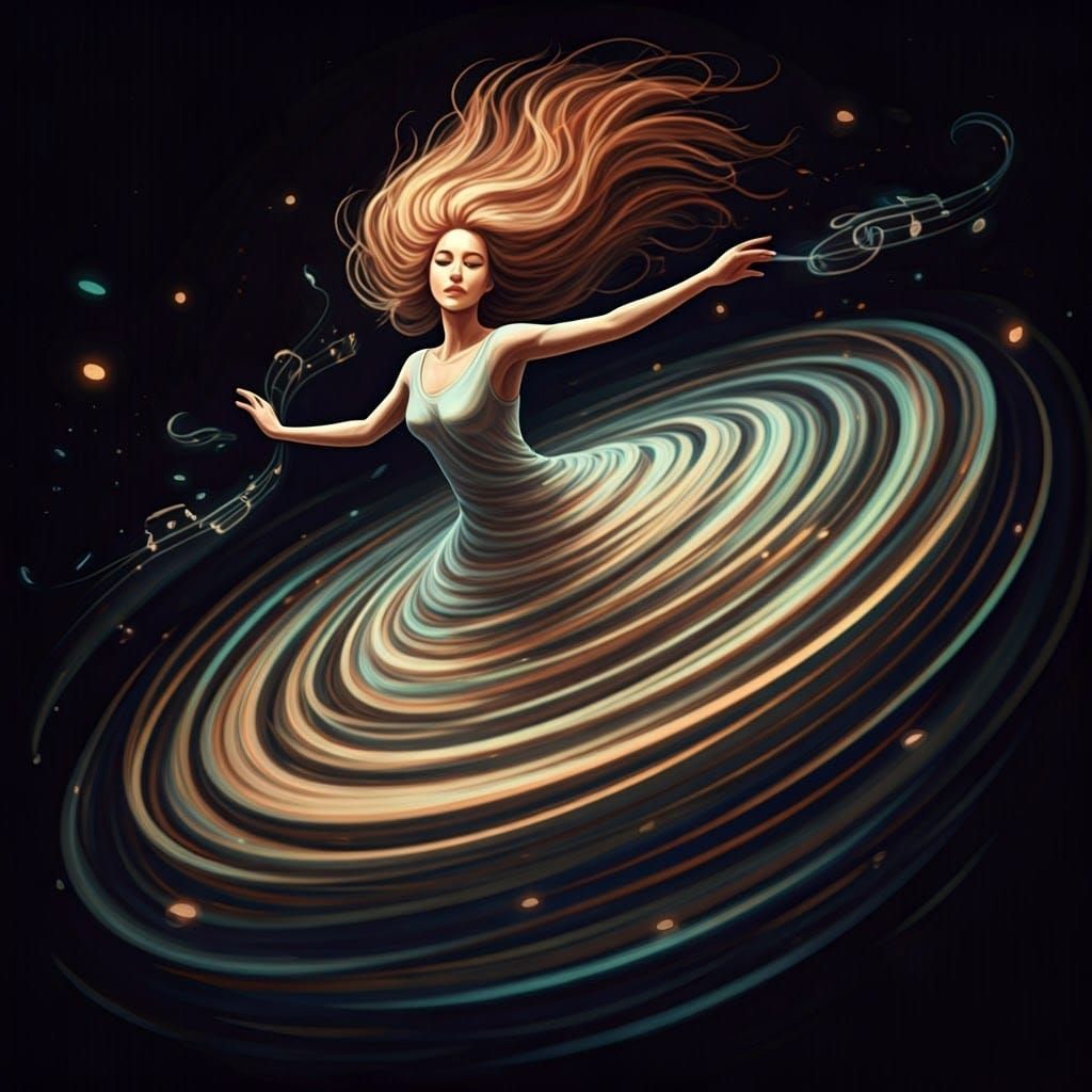 Ethereal Dancer in Swirling Sound Vortex