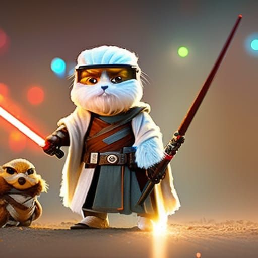 Cute Rabbit Rebel Soldier in Star Wars Scene