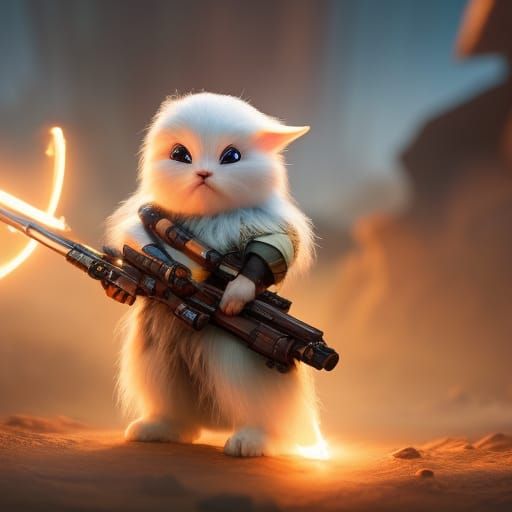 Cute Rabbit Rebel Soldier in Star Wars Style