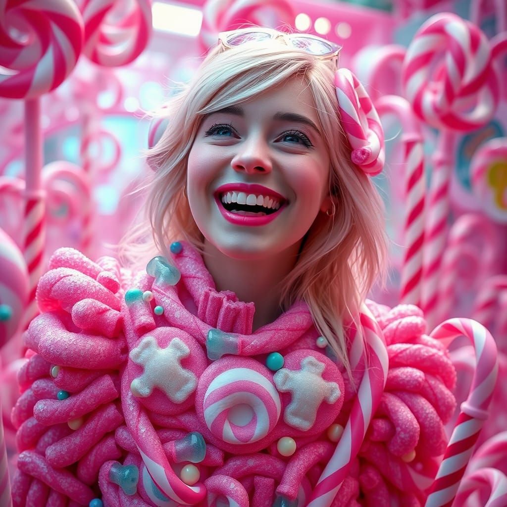 Candy Woman in Dreamlike Matte Painting Style