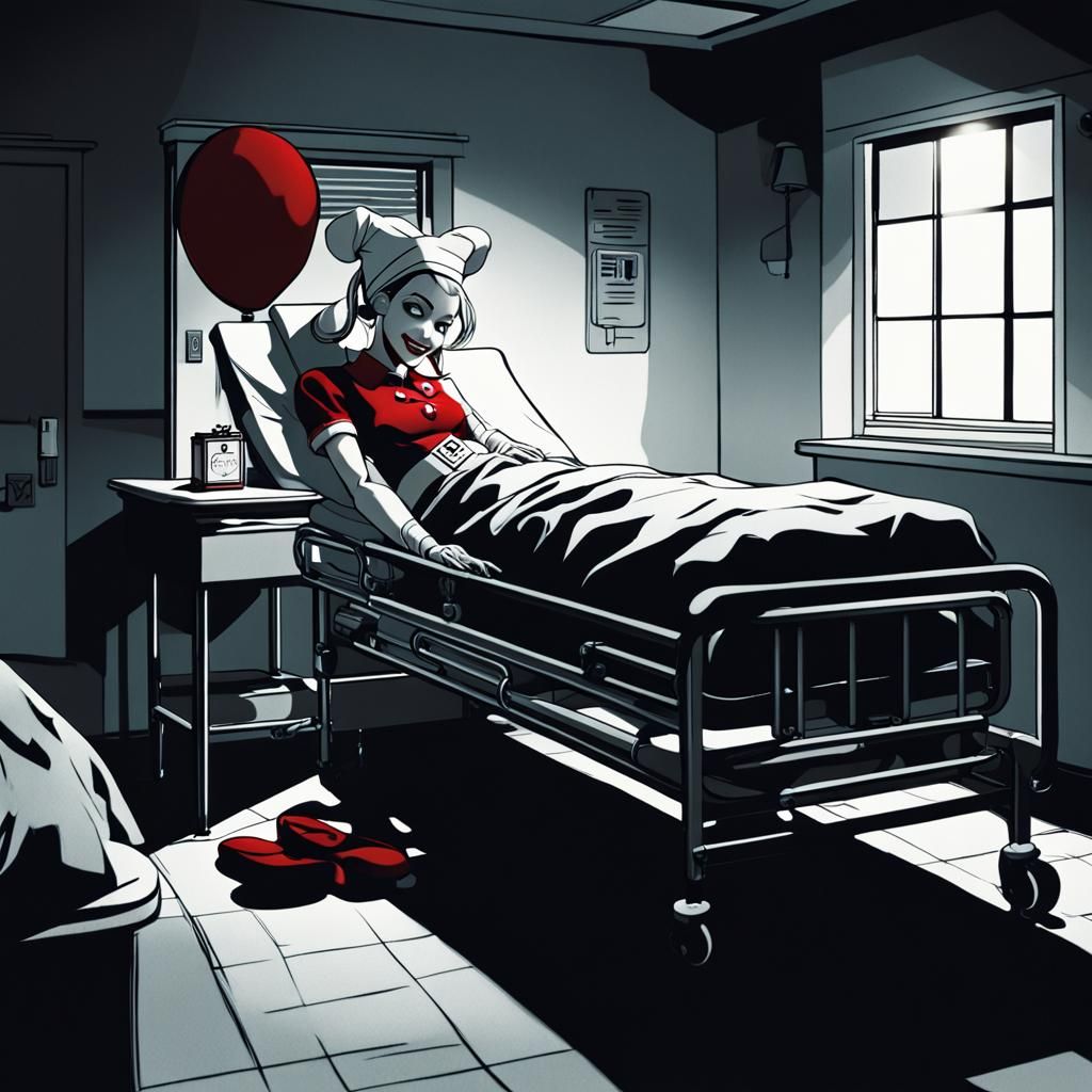 Harley Quinn as Nurse in Film Noir Style