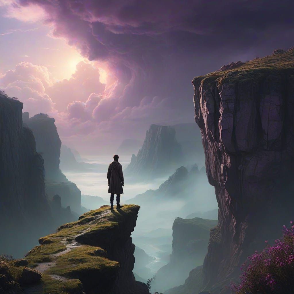 Ethereal Landscape in Vibrant Oil Painting Style