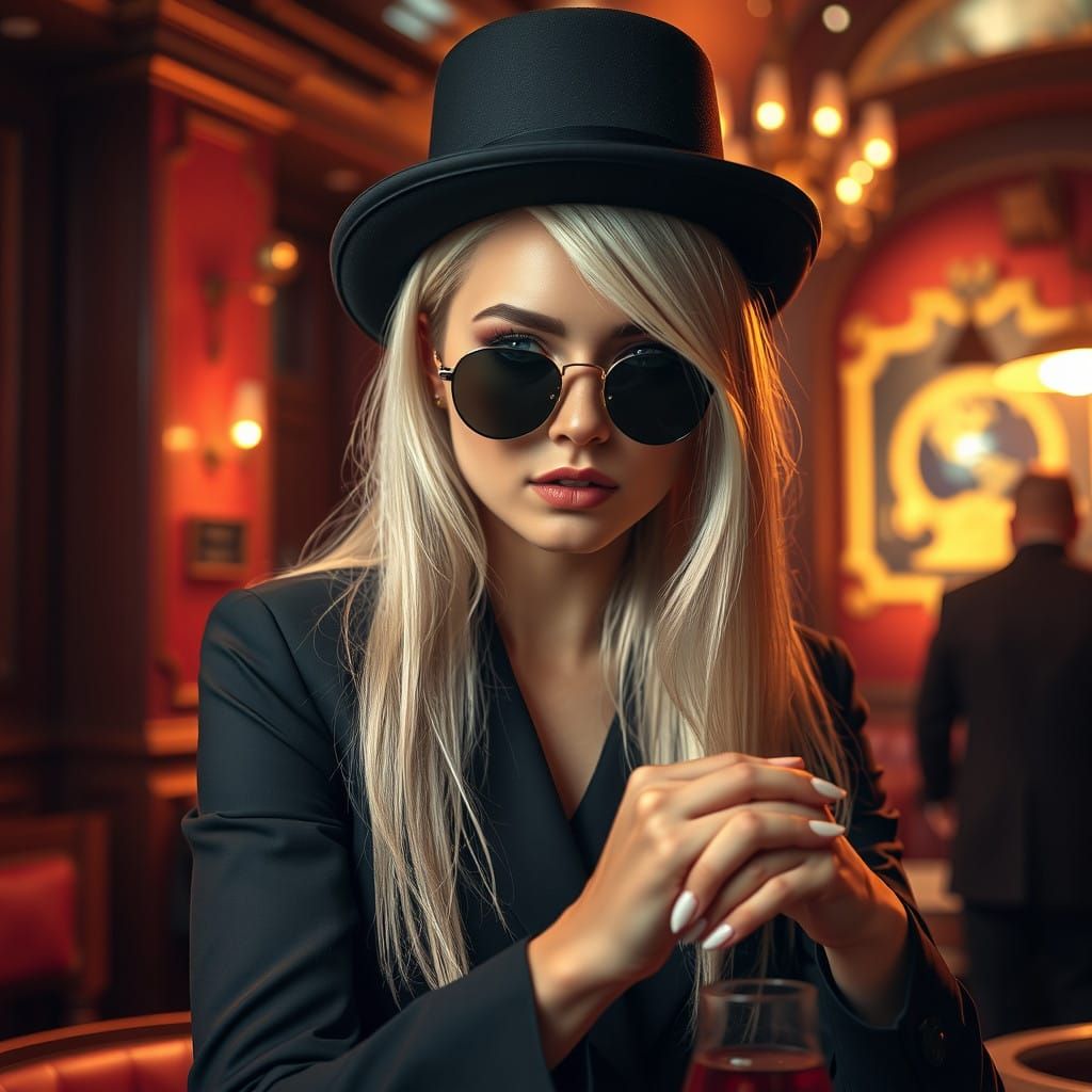 Sultry Jazz Club Siren in Hyperrealistic Style