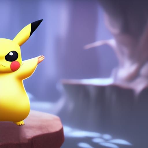 Pikachu Yoda Holding Pichu: Fantasy Concept Art