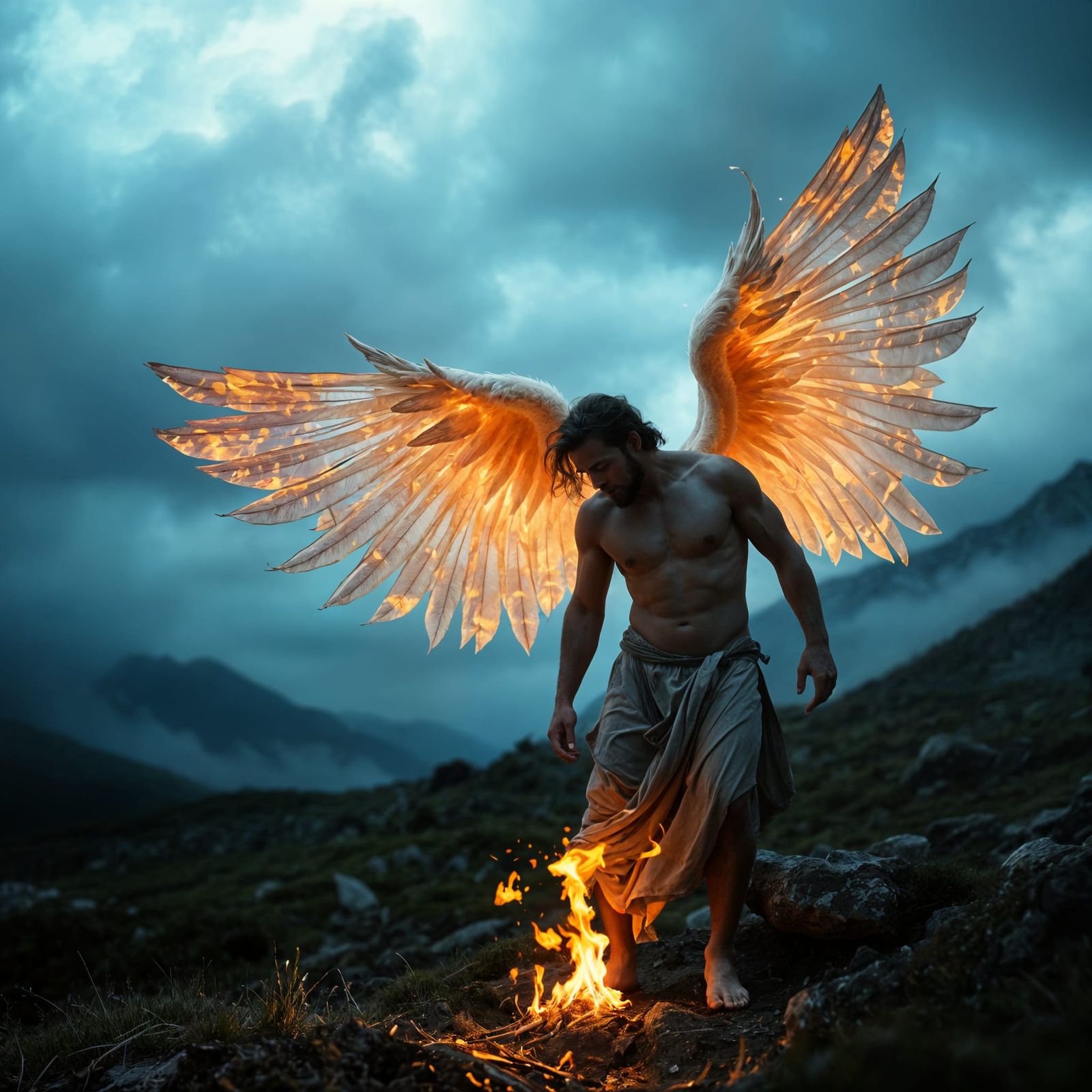 Angel of Midnight Rebirth in Scottish Wilderness