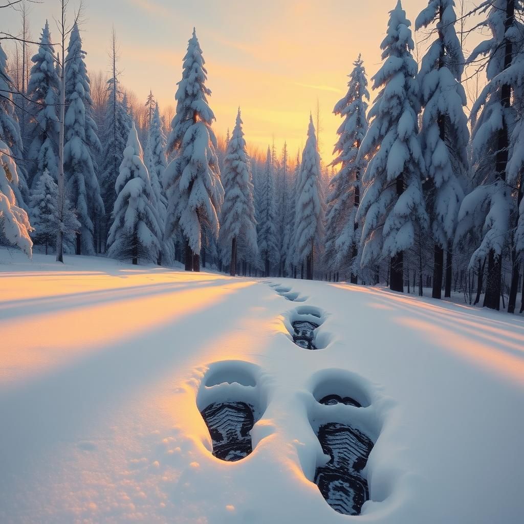 Footprints in the snow