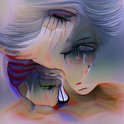 Sad Face Digital Art Illustration