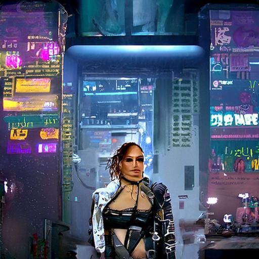 Cyberpunk Jennifer Lopez: A Digital Rendering