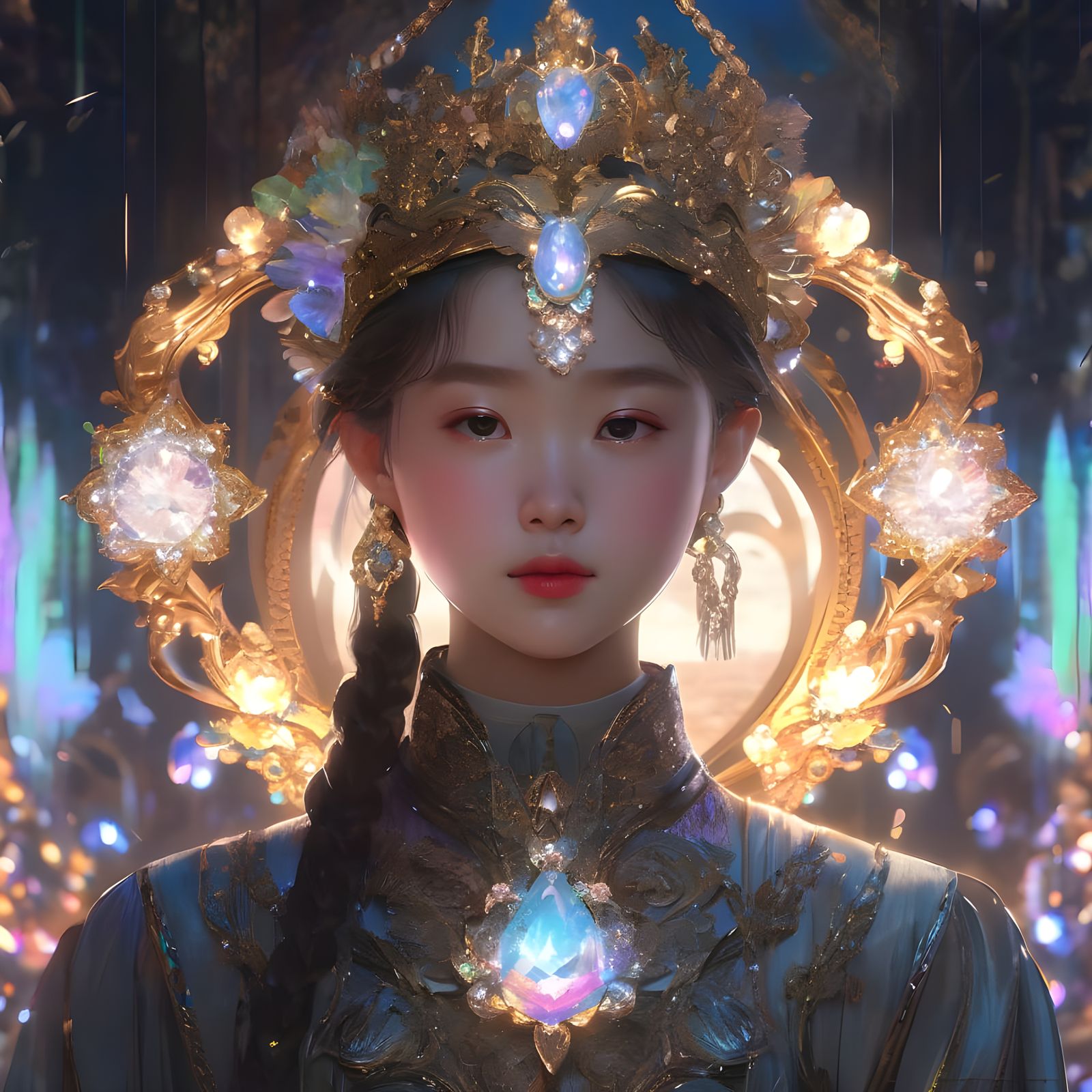 Glowing Holographic Fantasy Necklace in Vibrant Pastel Color...