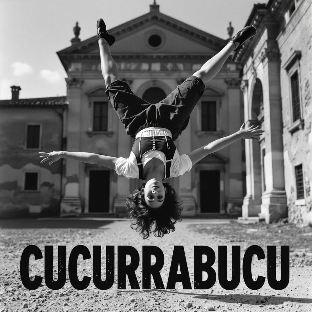 Vintage Italian Girl Pirouettes in Caserta