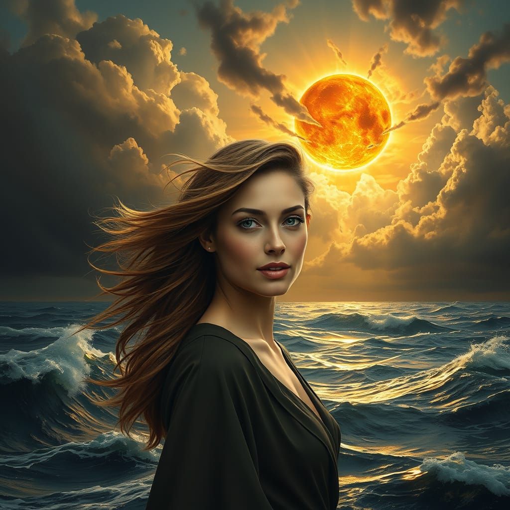 Golden Light on Stormy Seas: A Classical Portrait