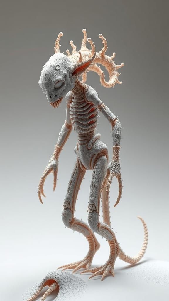 Fractal Life Form in a Cyberpunk Aesthetic